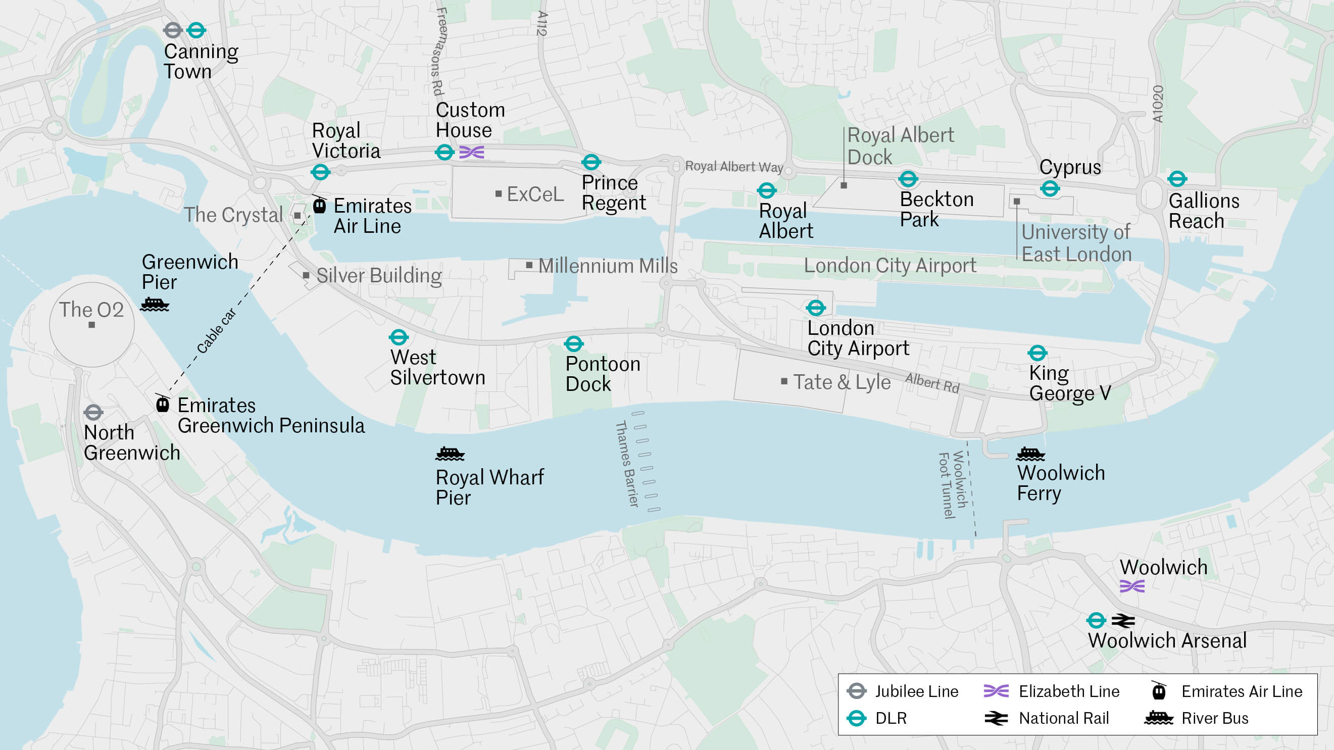 Royal Docks wide area map preview image