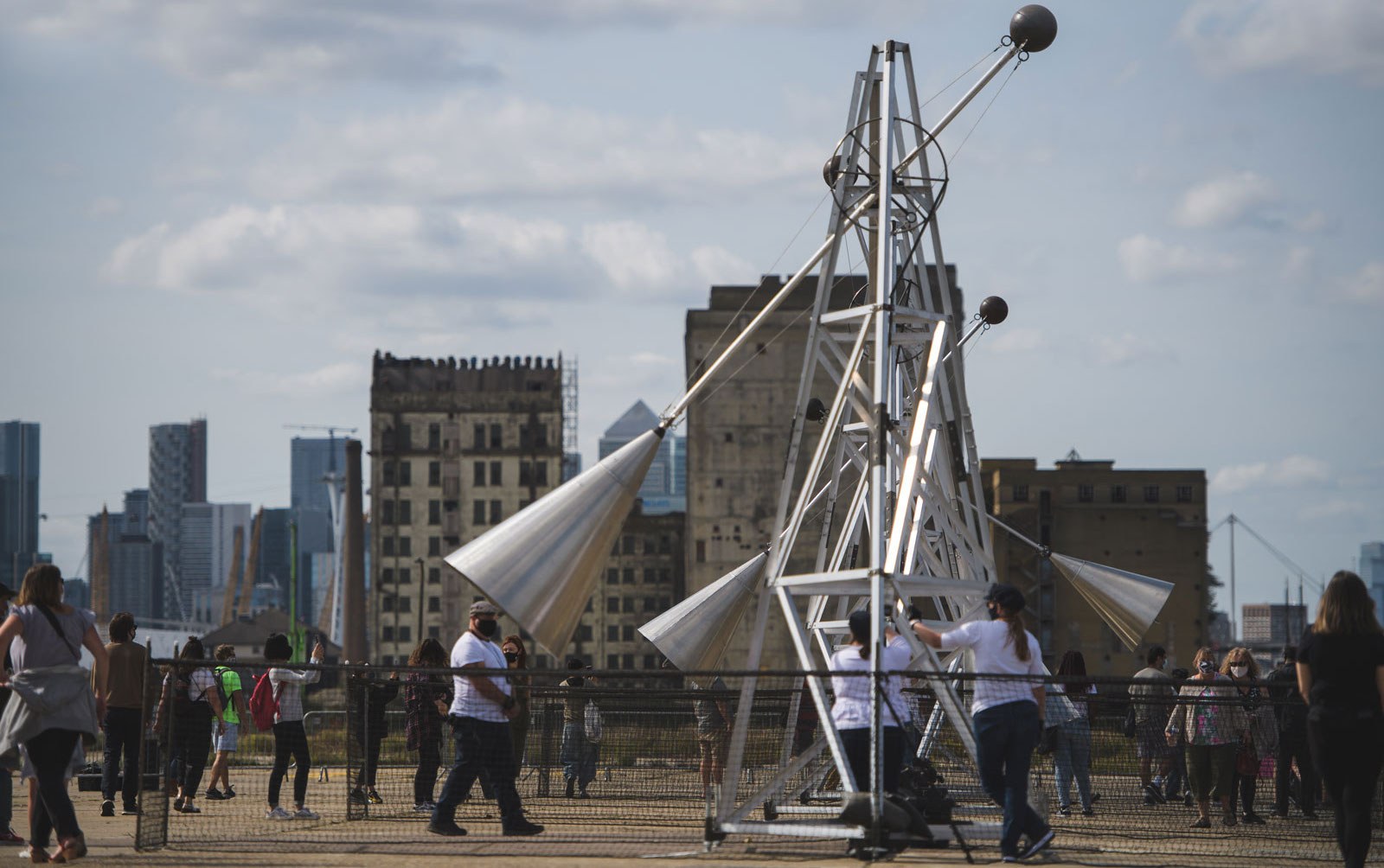 Image shows installation art at the Royal Docks