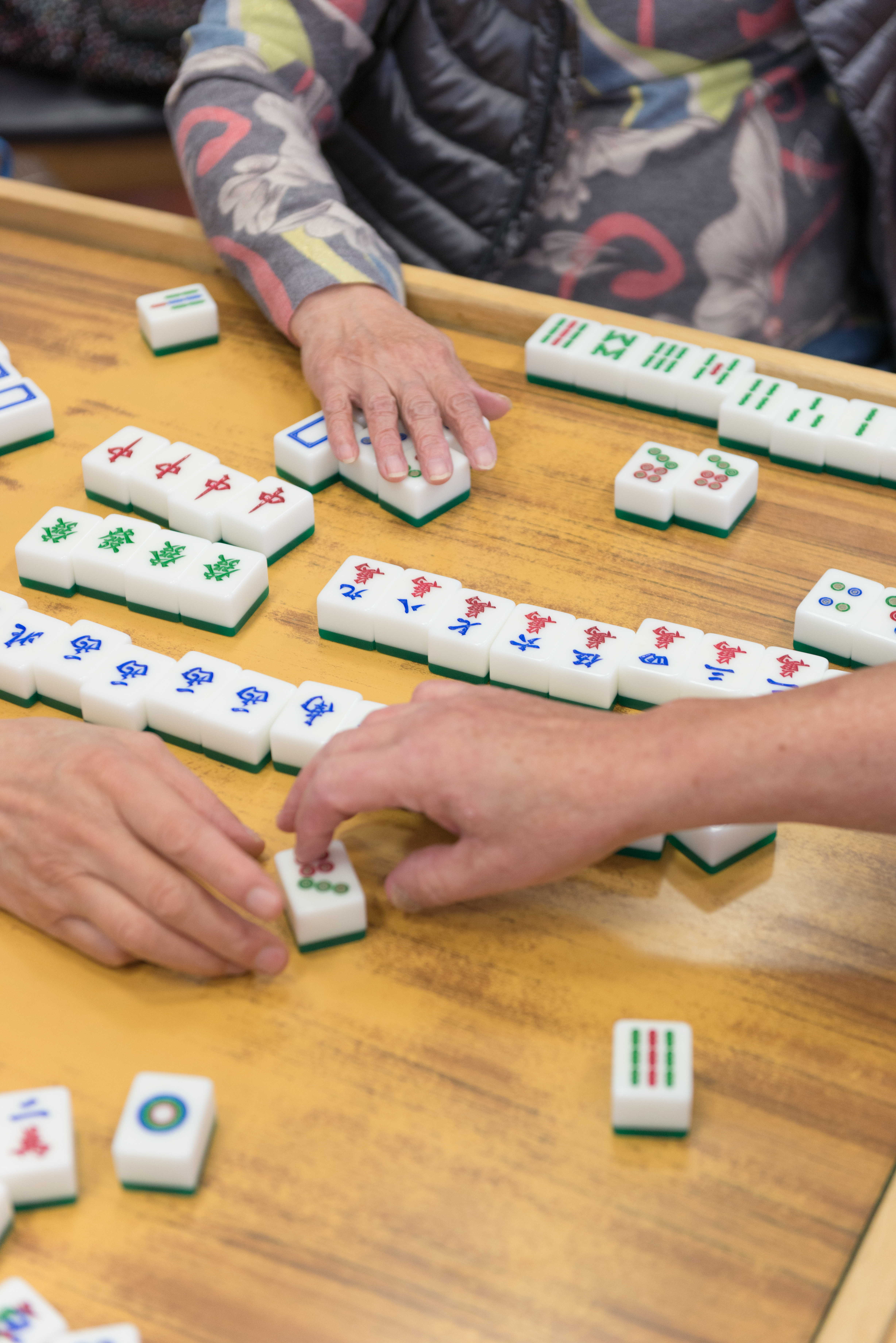 Mahjong tiles and hands