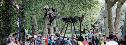 Urban Astronaut actor comes flying through the crowds