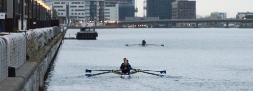 UEL Rowing team at Royal Albert Docks