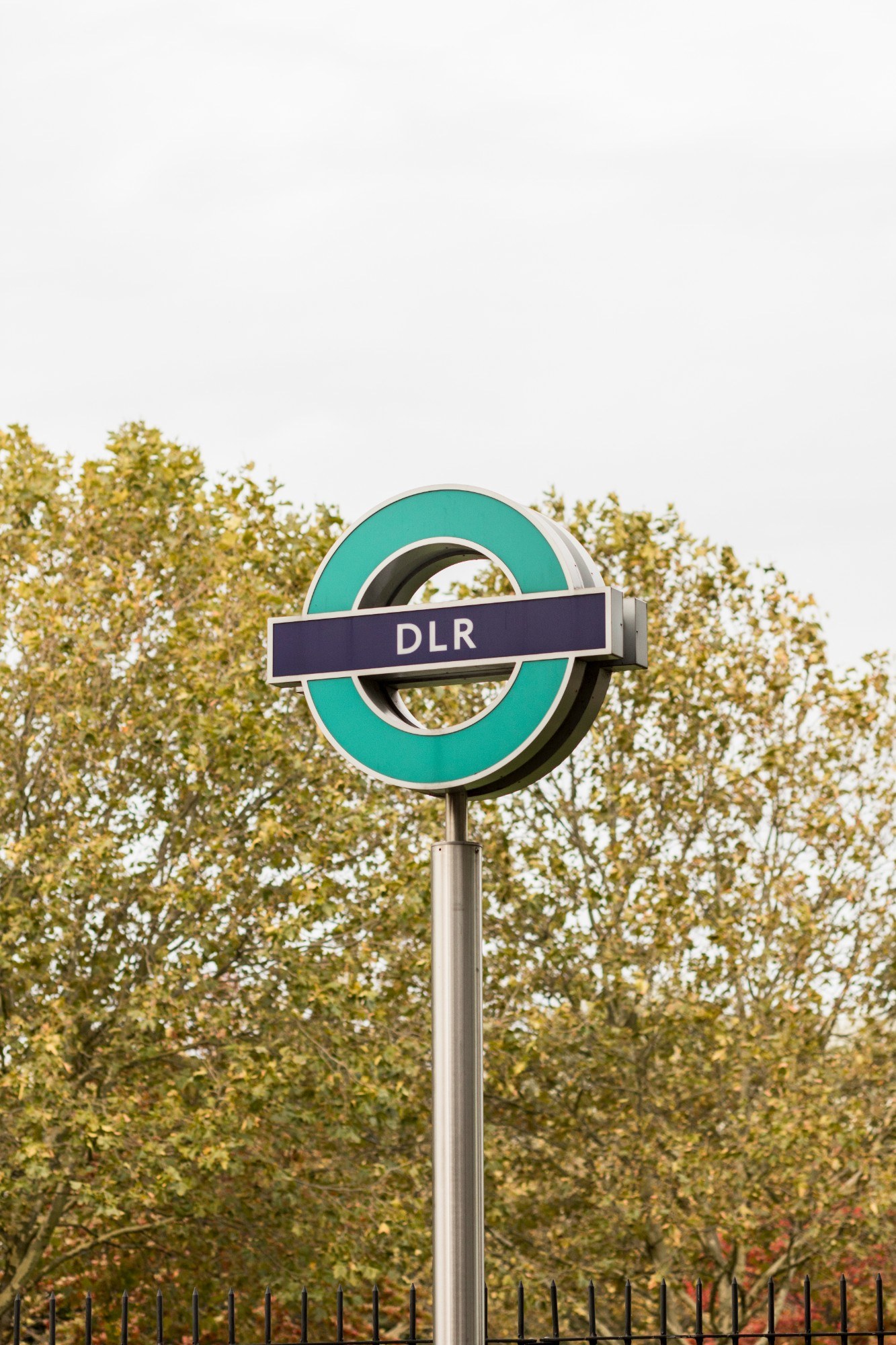 DLR sign in the Royal Docks