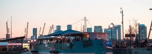 Outdoor dining in the Royal Docks