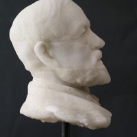 A bust made out of sugar of a bearded man
