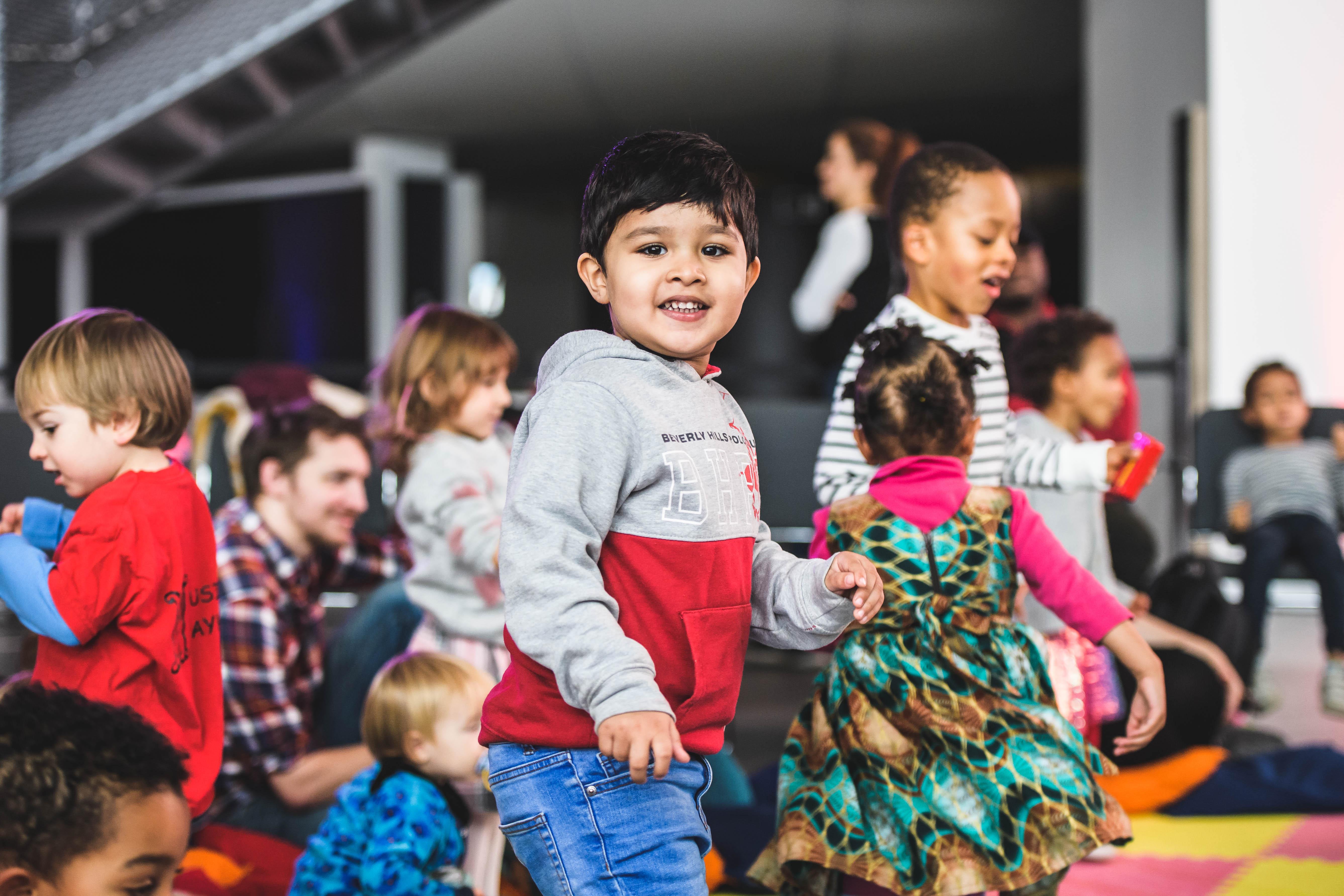 A group of toddlers at the London Jazz Festival