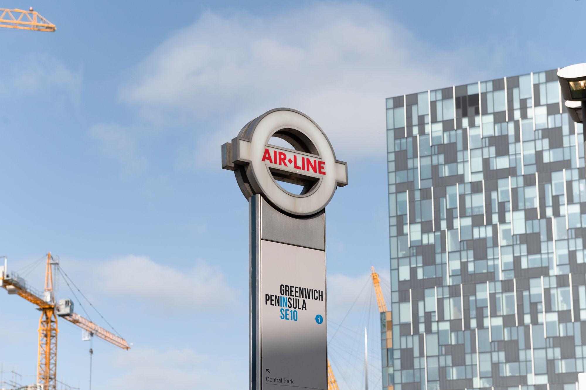 The Air Line roundel on the Greenwich side