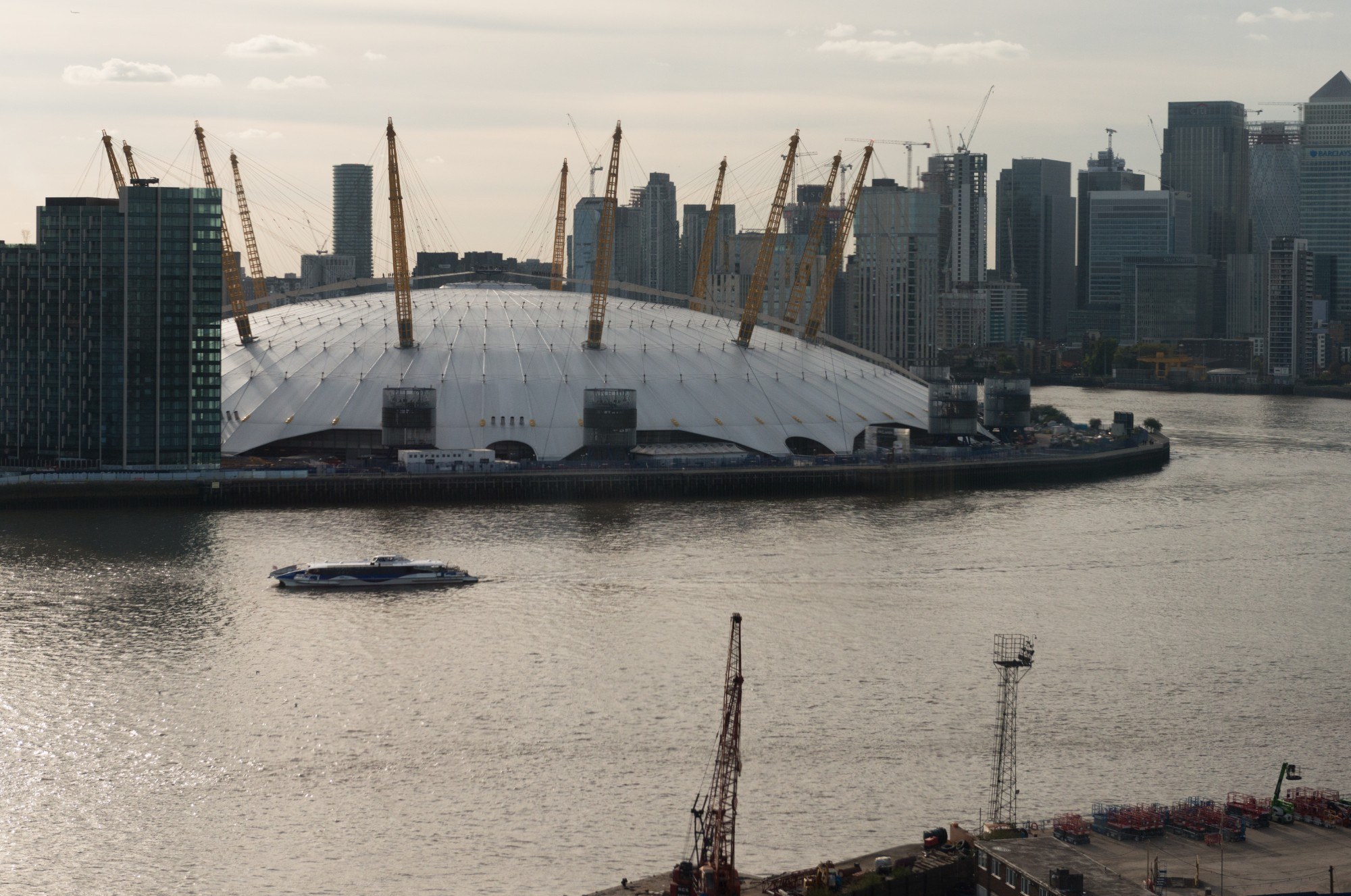 View of the O2 and the Thames from above