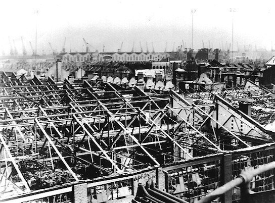 Royal Docks bombing damage during Second World War