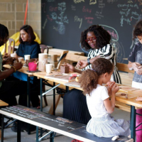 Artists make a splash with a creative day of activity at Royal Albert Wharf